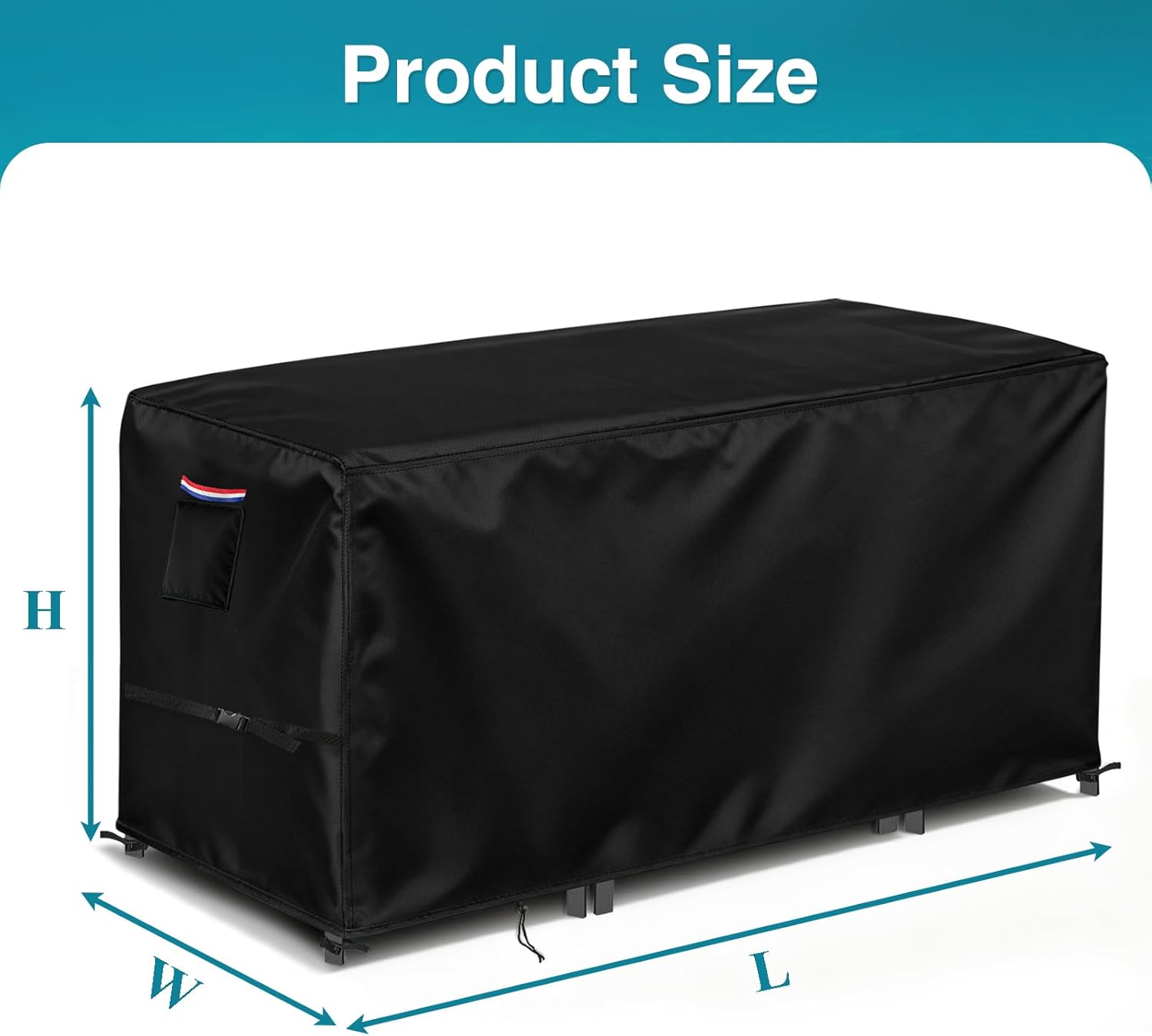 TheElves Patio Furniture Cover, Outdoor Furniture Set Covers Waterproof, Heavy Duty Cover for Outdoor Tables & Patio Sofa & Dining Sets & Bar Sets - 48"L x 48"W x 28"H, Black