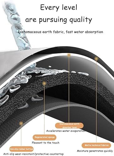 Miniatura 3 de Grifo de fregadero de cocina a prueba de salpicaduras, tapete absorbente para grifo de fregadero de tierra de diatomeas, tapete de secado, para