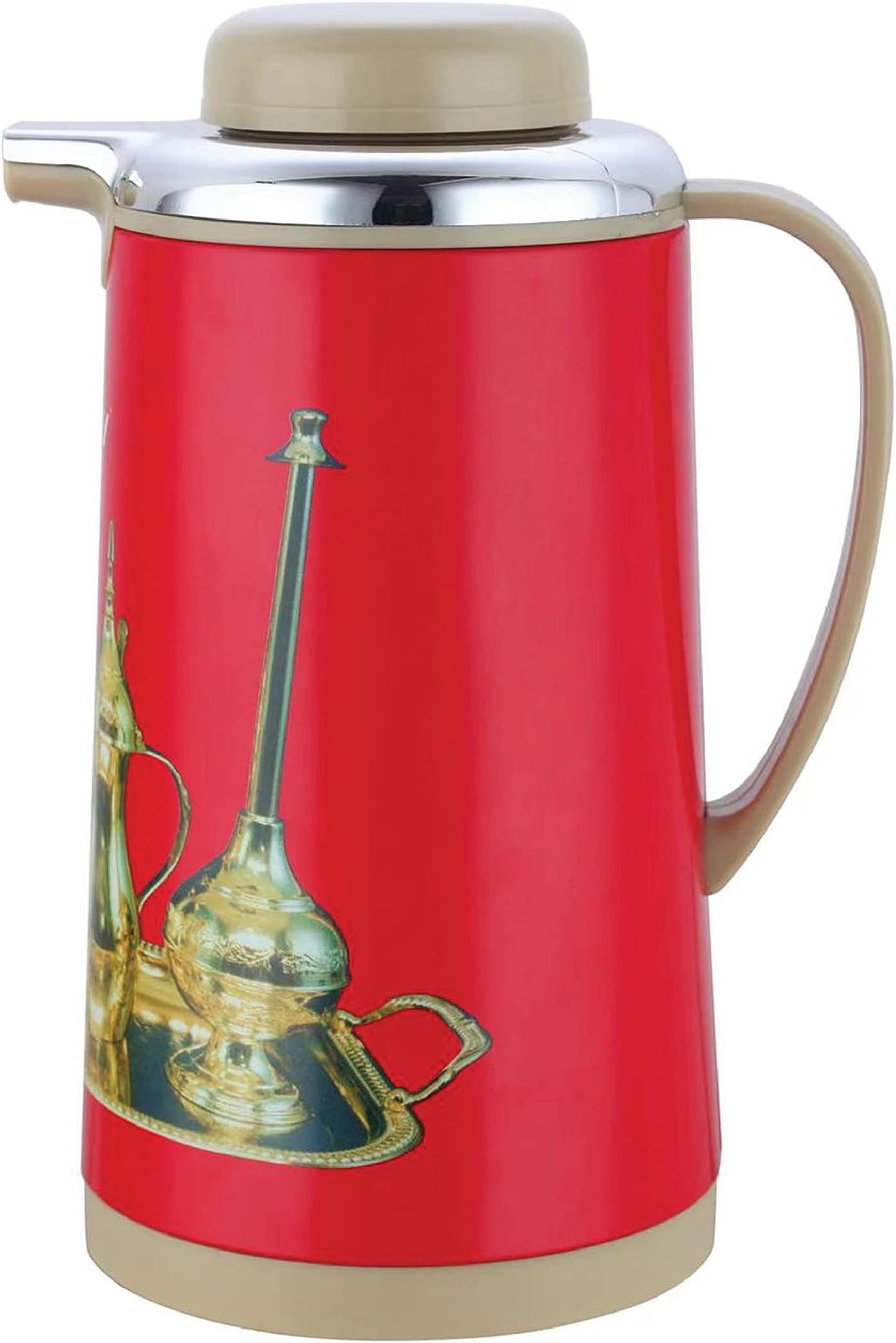 FlexyVacuum Flask Thermos 1.9L - Stainless Steel | Asbestos-Free, BPA-Free | 15hr Heat, 24hr Cold Retention | Red Color