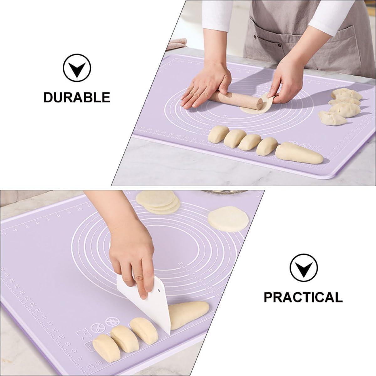 Silicone Dough Rolling Mat 40x60cm Non-stick Kneading Mat Wear-resistant Anti-skid for Home Baking and Kitchen Counter Use