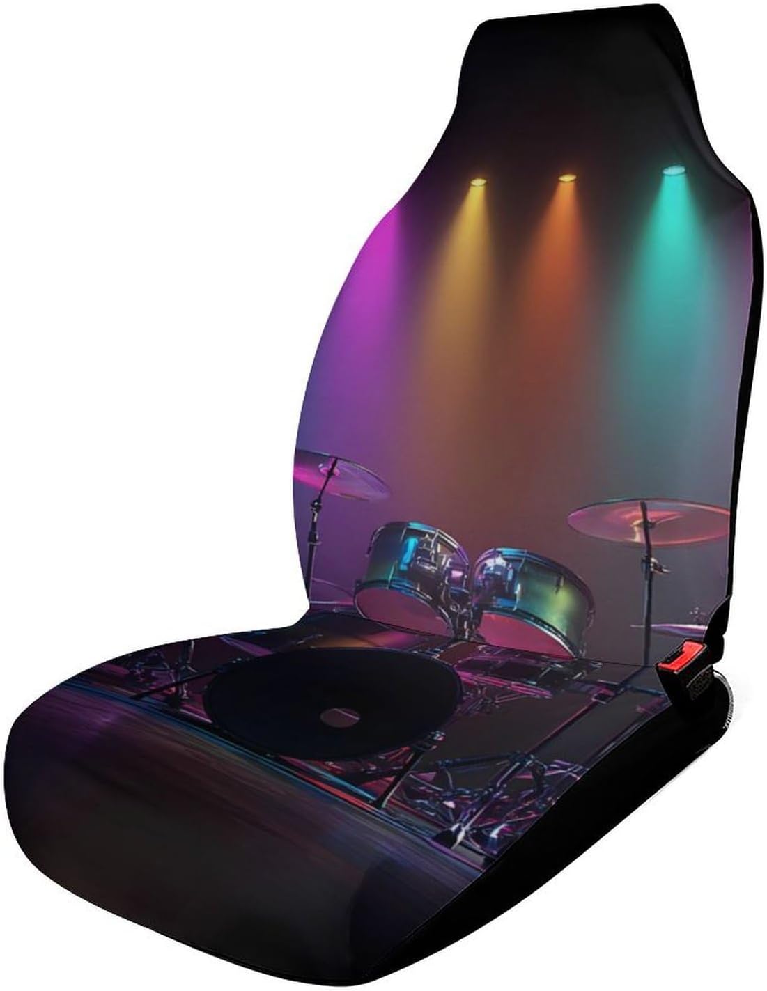 Drum Kit Music Colorful Car Seat Cover Waterproof Seat Protector