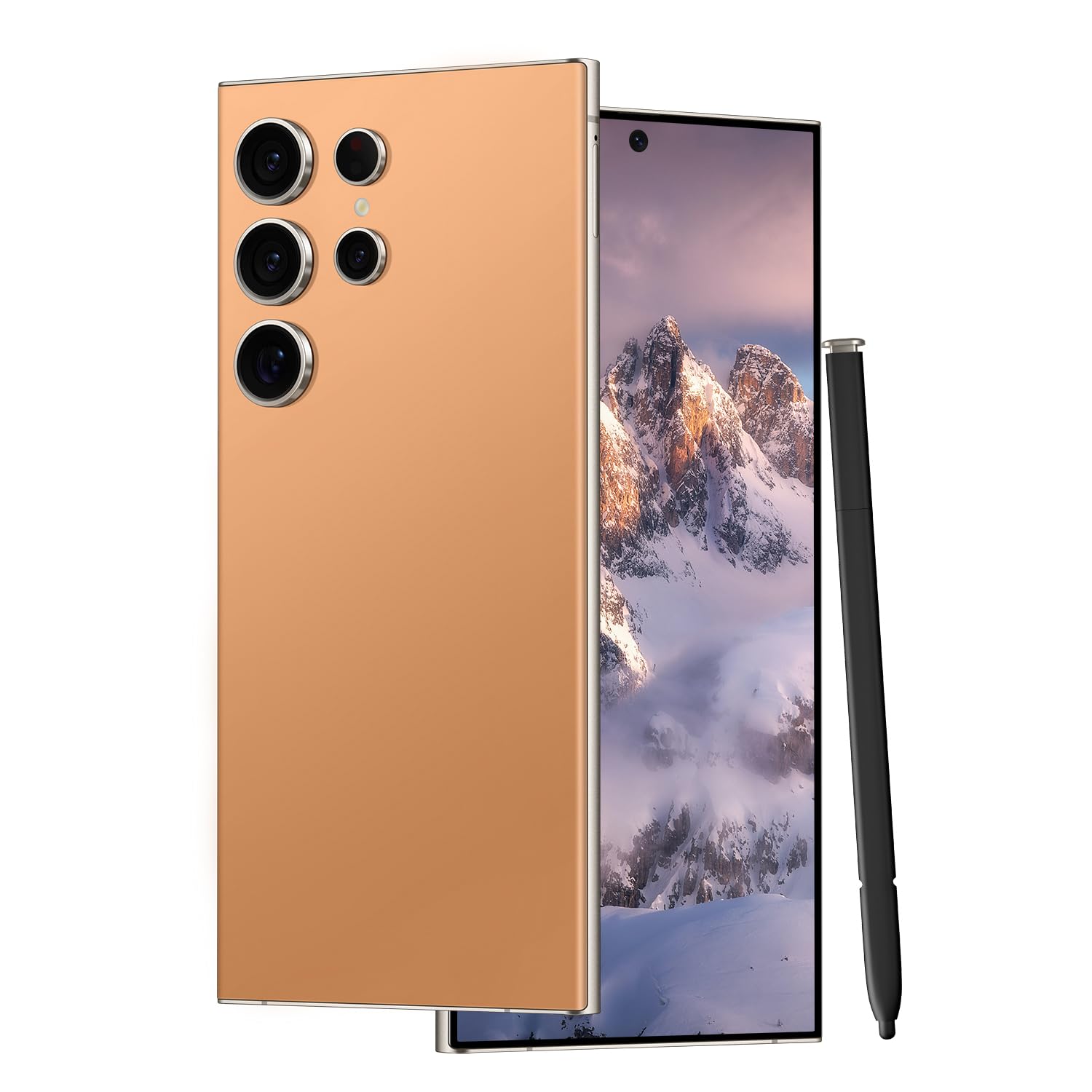 Unlocked Cell Phones C24 Ultra Smartphone Android 13 Phones 8GB+256GB/6.8" HD Screen/Dual SIM/108MP+48MP Camera/6800 mAh/Built-in Pen (Sunset Oranges)