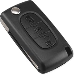 Funda Llave Coche Citroen C4 Llavero de Repuesto para Llave de Coche, Compatible con Citroen C2 C3 C4 C5 C6 C8 C-Quatre C-Triomphe Peugeot 307407 (3 botones-led0523)