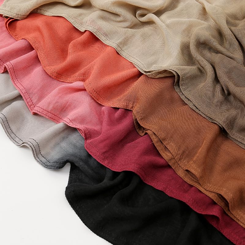 JIAHG Premium Chiffon Hijab Soft Lightweight Long Crinkle Head Scarf Muslim Head Wrap Shawl for Women Girls3