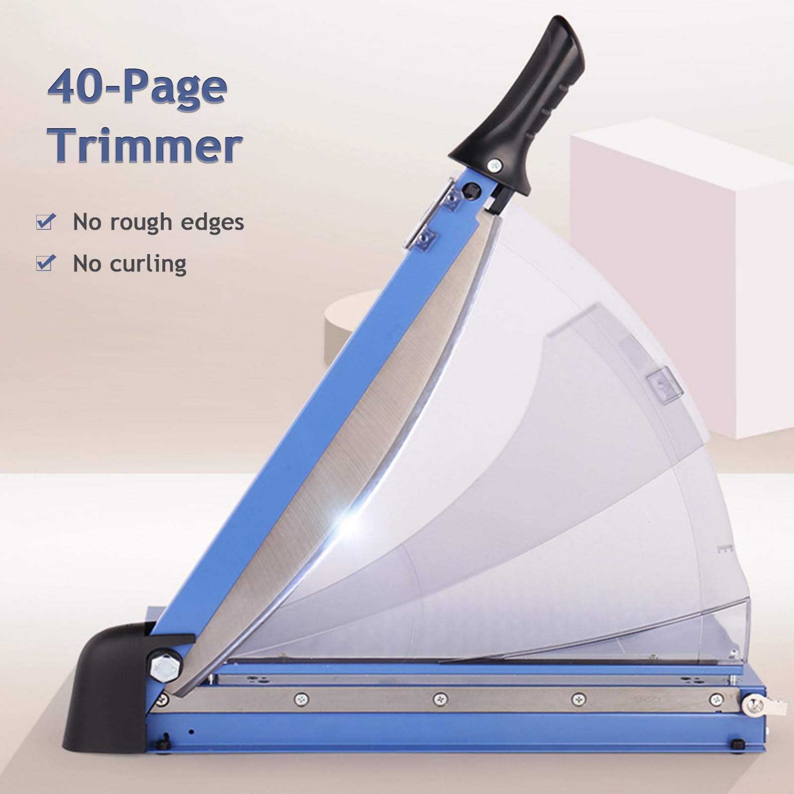 Papierschneider, A4-Trimmer mit Sicherheitsschutz und gebogener Klinge, gerade Schnitte für Scrapbooking, Papier, Karton