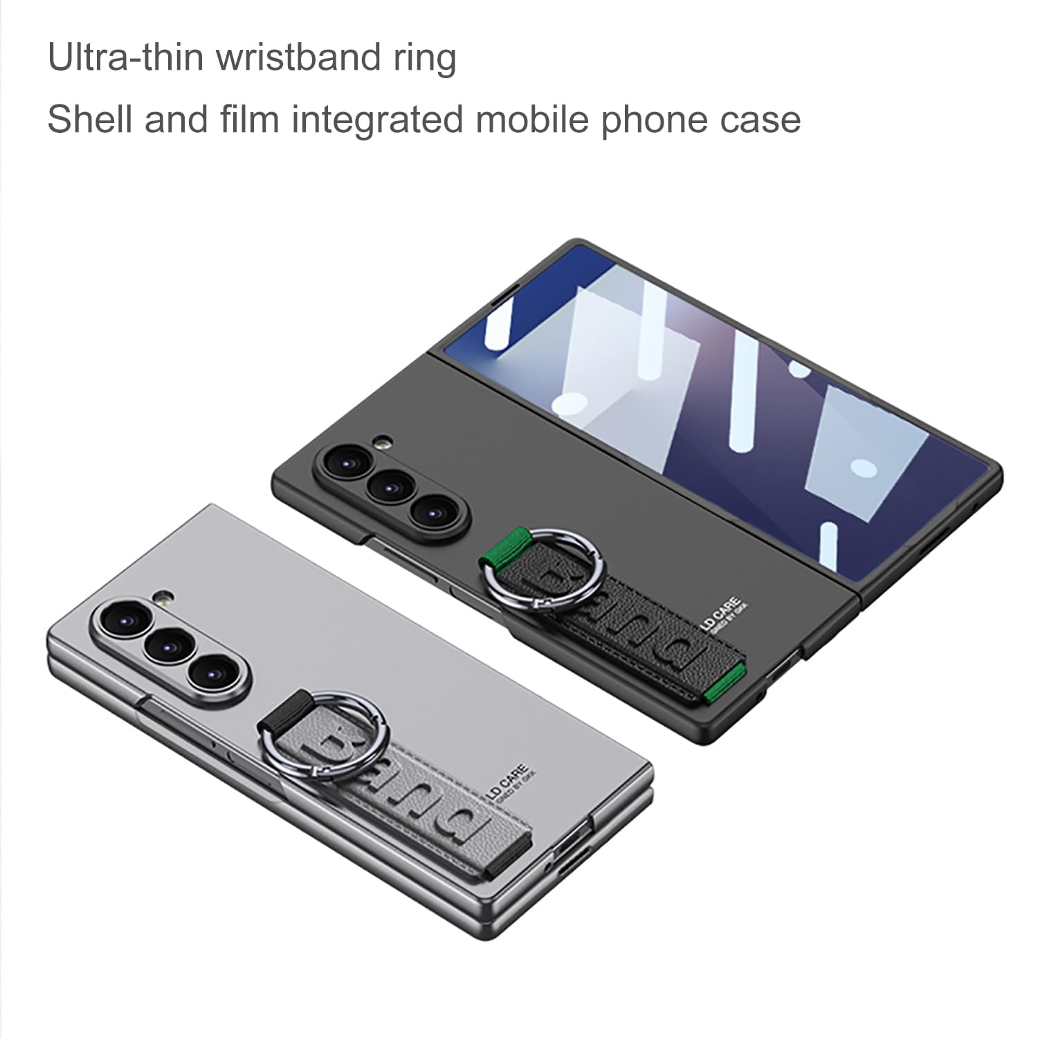 COQUE Funda Galaxy Z Fold 7 con Bucle, Funda de Aluminio Totalmente Cubierta con Soporte para Correa de muñeca, Funda Plegable para Samsung Galaxy Z Fold 7 5G-Verde