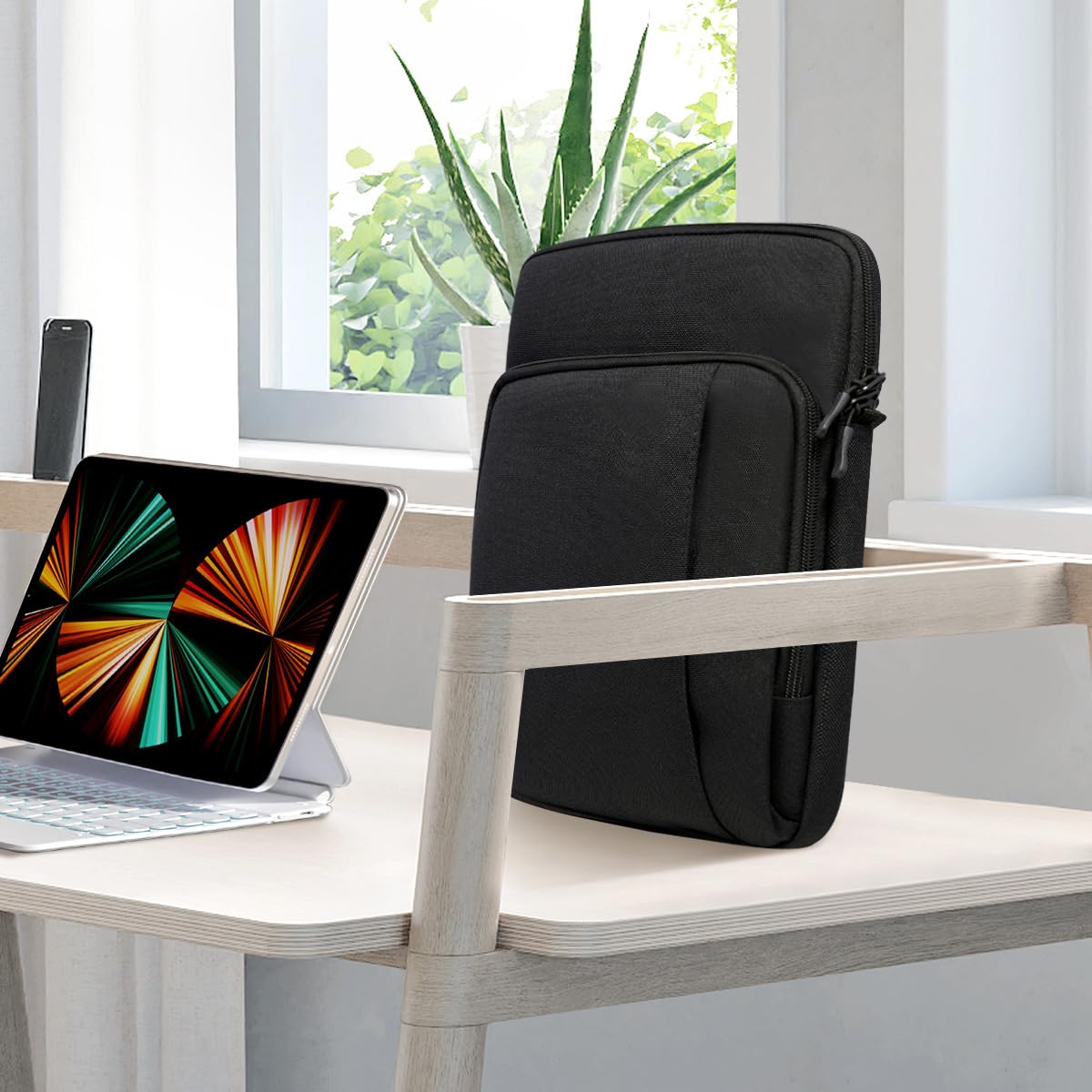 TiMOVO 13 Pouces Etui pour Tablette avec Bandoulière pour iPad Air 13", iPad Pro 13"/ Pro 12.9", Surface Pro 12, Galaxy Tab S10 Plus/S10 FE+/S10 FE Plus, Remarkable Paper Pro 11.8", Noir