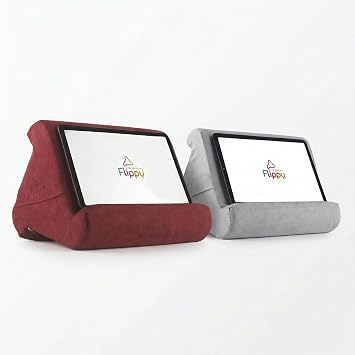 Flippy Tablet Pillow Stand Bundle Set of 2 Valentines Day Gift for Couples Multi-Angle iPad & Book Holder for Bed or Desk Nebbiolo & Greyster