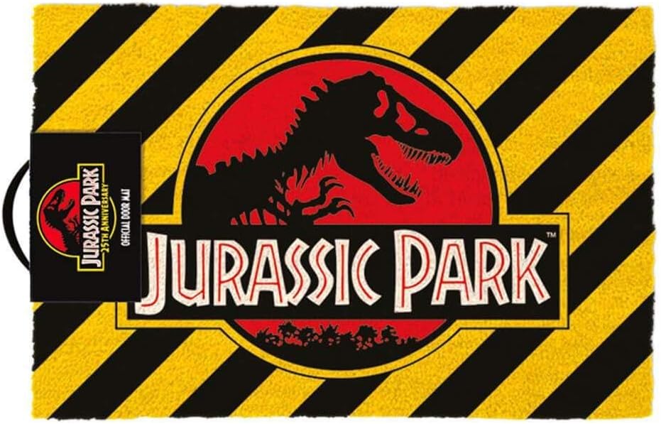 Jurassic Park, GP85267, Warning Doormat, Multi-Color, 40 x 60cm