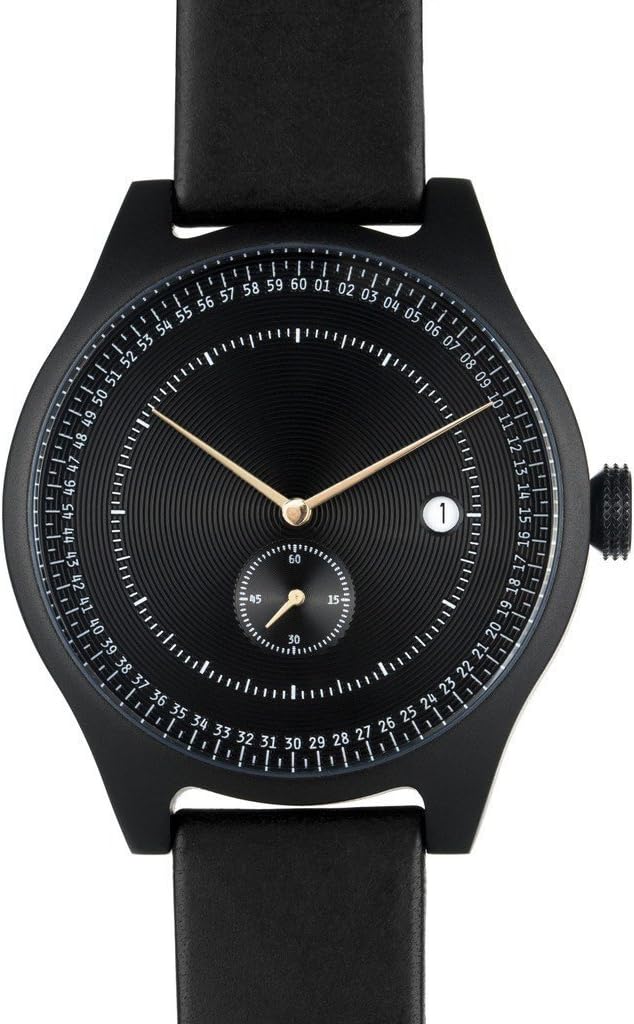 SQ31 Aluminum Black Watch | Black/Black Leather