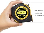 Mesure de la bande de charge lourde - 1 De pouce large - Ruban de mesure en acier inoxydable - Ruban de mesure rétractable - Mesure de bande impériale et métrique avec clip de ceinture métallique (2PACK(33FT))