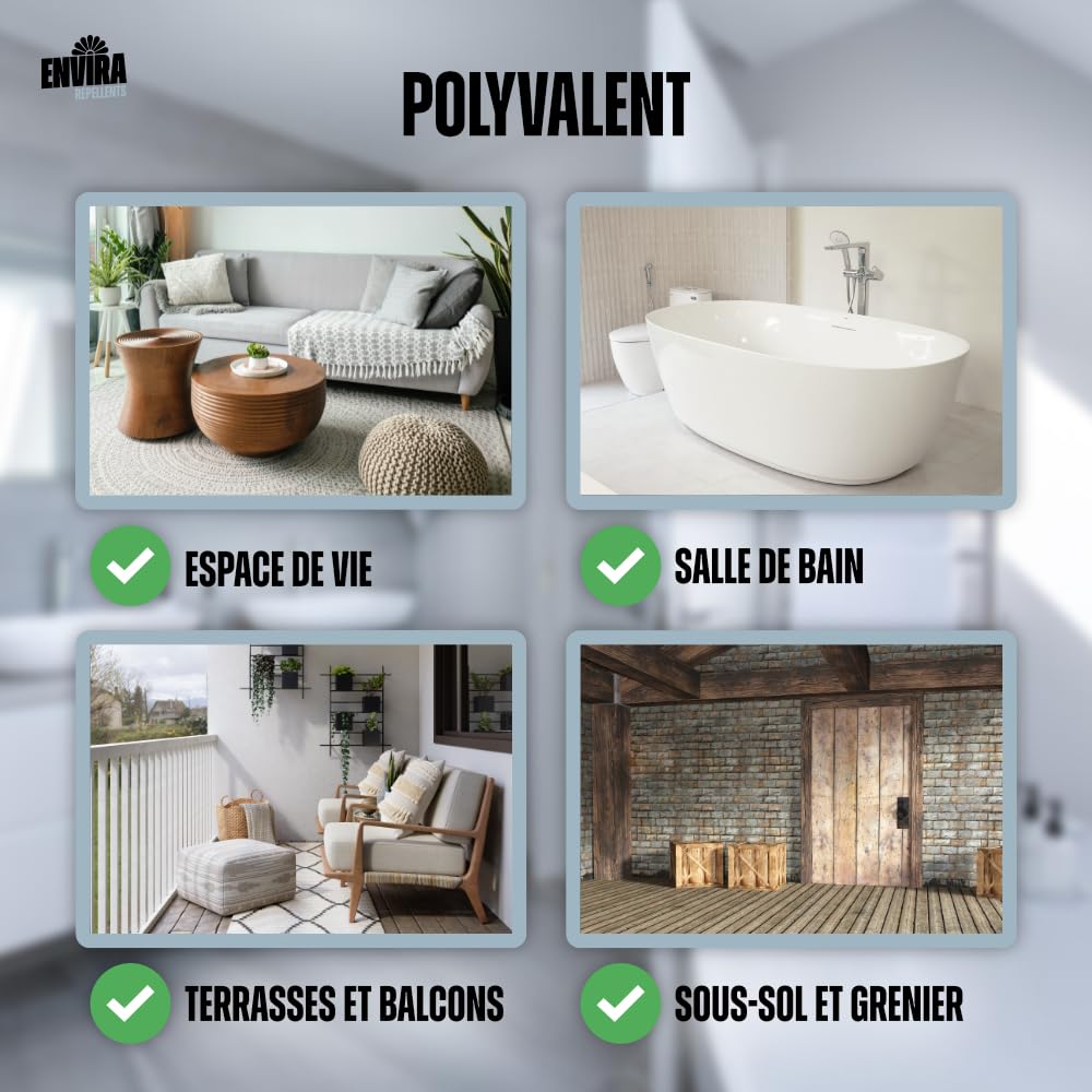 Envira Spray Contre Les Poissons d'argent - Anti-Poisson d'argent à Effet Longue durée - Inodore & à Base d'eau - 500 ML