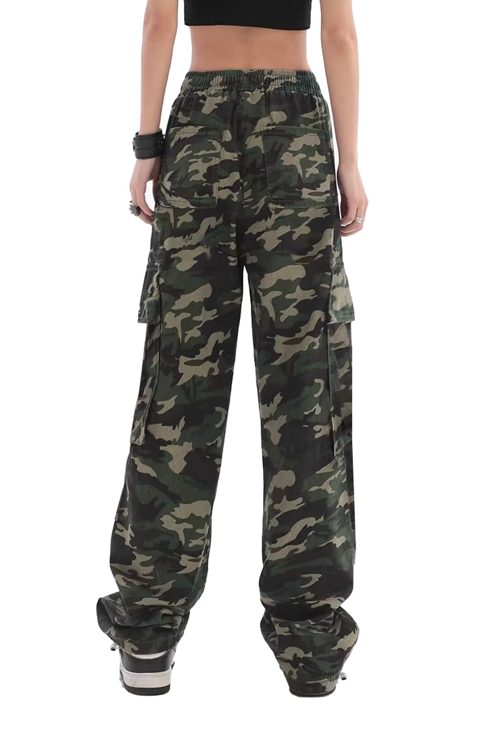 SESERAGI Cargo Pants Women Baggy Streetwear Y2K Drawstring Trousers Wide Leg Pants