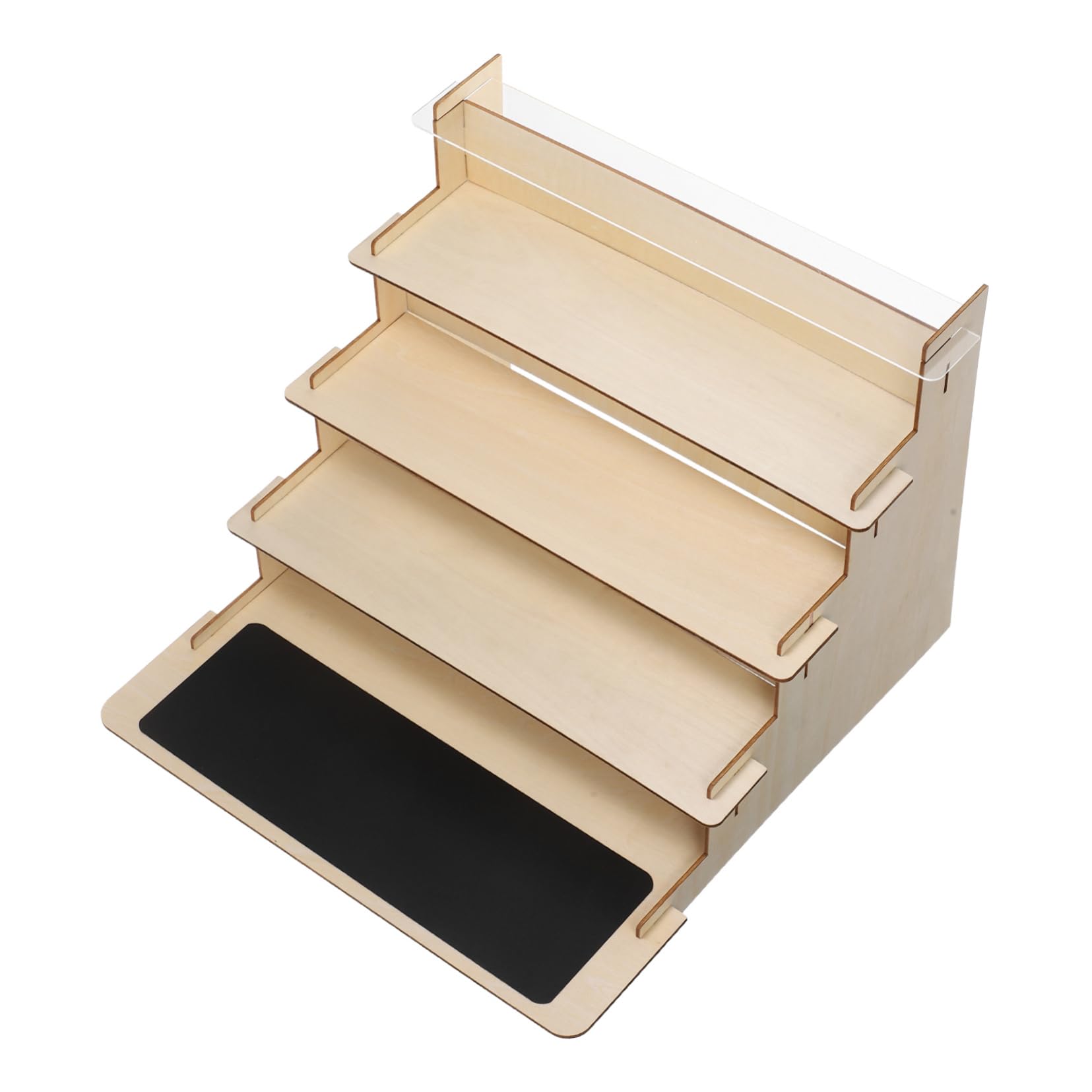 DOITOOL Greeting Card Display Stand Wooden Rack with Chalkboard for Postcards Photos and Bookmarks Sturdy Tabletop Display Holder for Craft Shows and Retail Vendors