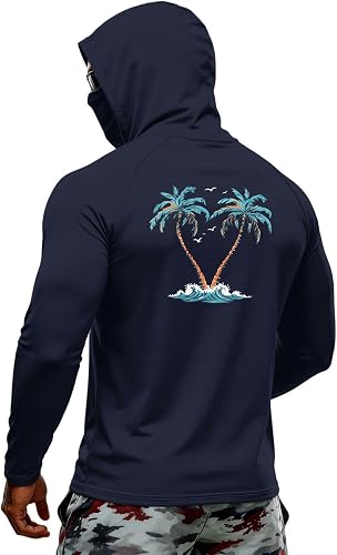 Uv Shirts for Men Fishing Shirt with Hood Breathable Long Sleeve Hooded Sun Shir
