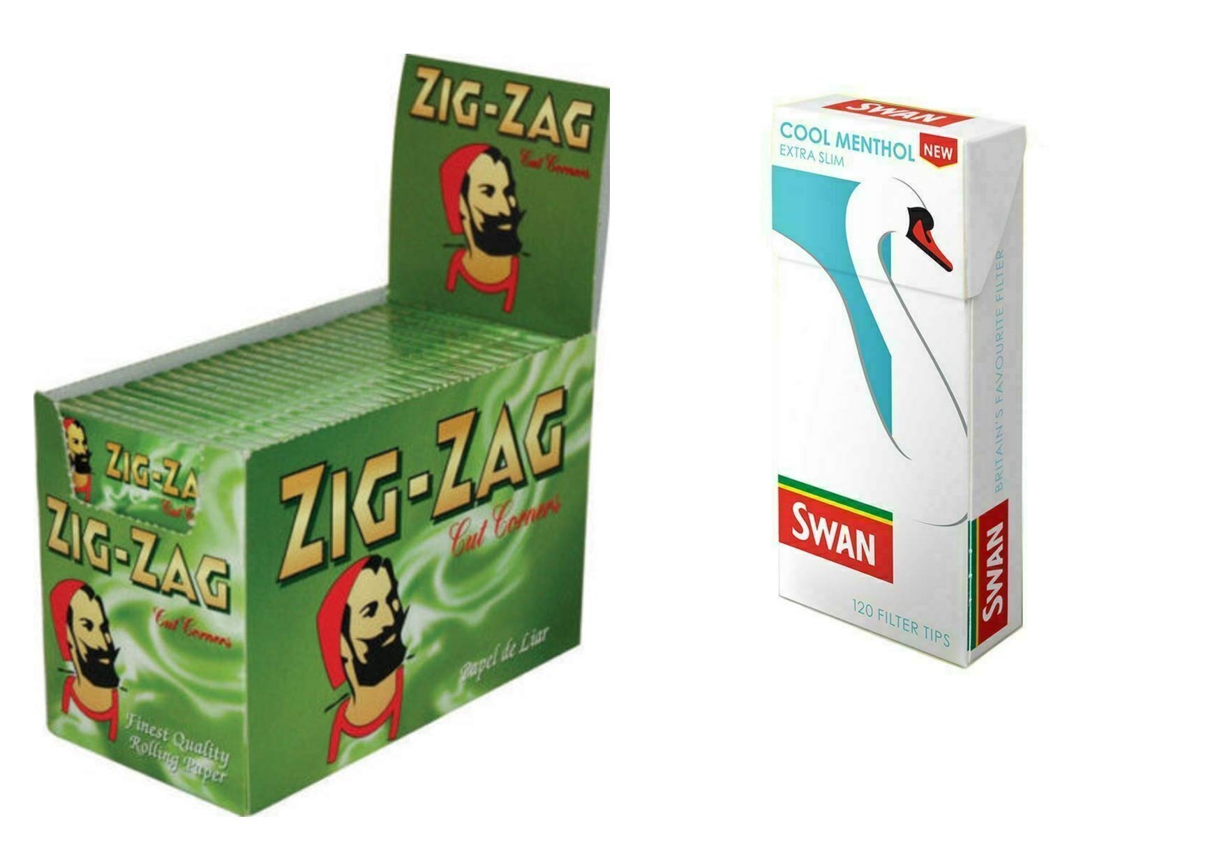 Zig zag Cigarette Rolling Papers and Swan Cool -Menthol Filter (1200)