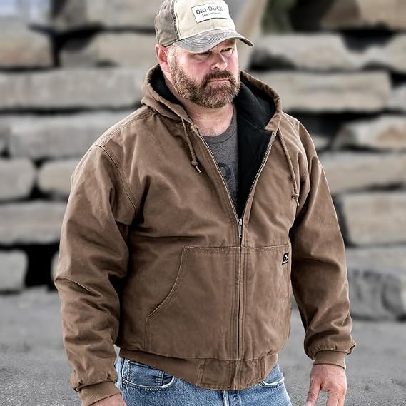 DRI DUCK Cheyenne Men's Cotton Canvas Hooded Work Jacket, 5020