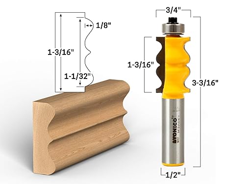 Miniatura 2 de YONICO Broca de enrutador de moldeo de marco de fotos 1-316 pulgadas 12 pulgadas 12 pulgadas 16117