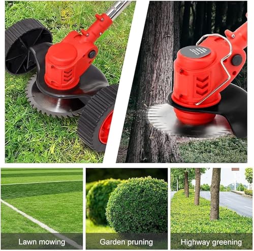 Image of Battery Powered Lawn Mower | Grass Cutter | Grass Cutter Machine for Garden - 48V - 25cm Cutting Width | 3-in-1 Mower & Trimmer | Adjustable Height | 3 Blade Types | Lawns & Gardens