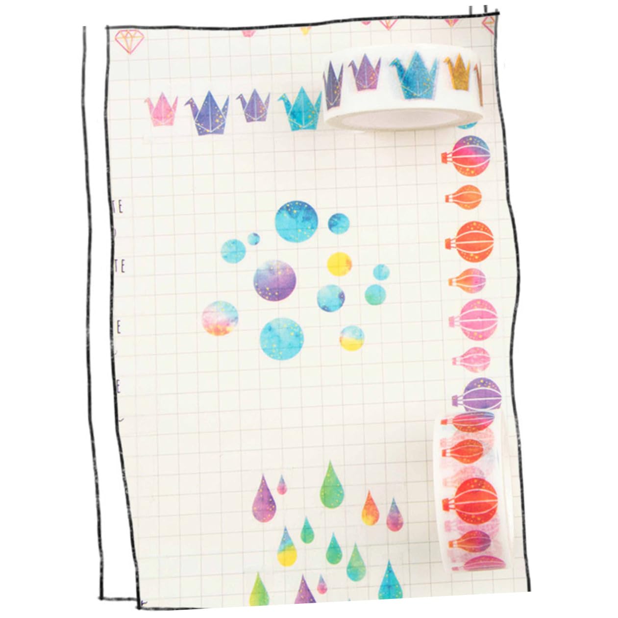 16piezas Cinta Adhesiva Washi Decorativa De Papel Autoadhesivo para Manualidades Scrapbooking y Diarios para Decorar Cuadernos y
