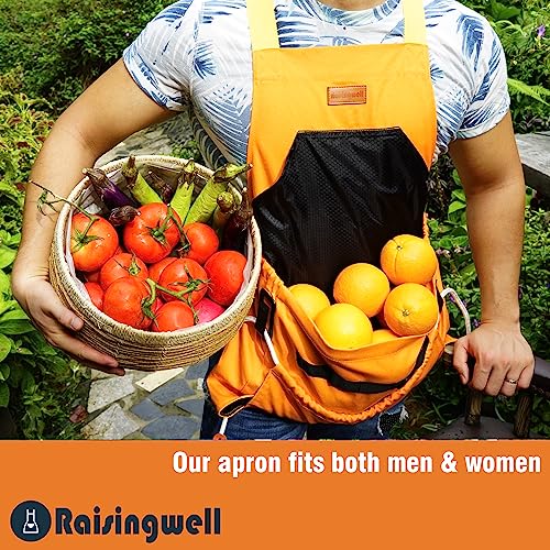 Gardening-Apron-with-Pockets-for-Women-Adjustable-Washable-Garden-Harvest-Pouch-with-Quick-Release-Pockets