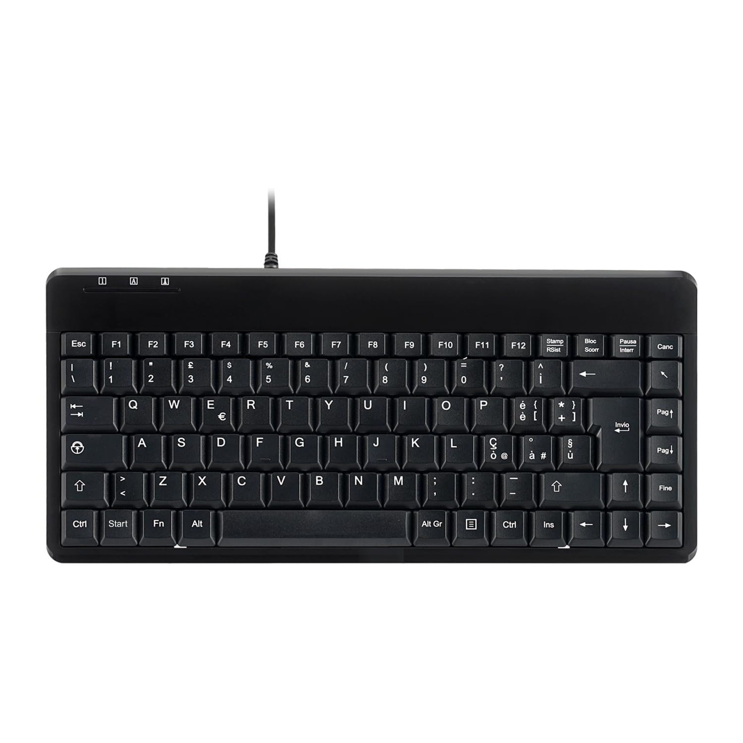 Perixx PERIBOARD-409 Mini Tastiera Italiano USB Cablata per Computer Desktop Laptop, Nera