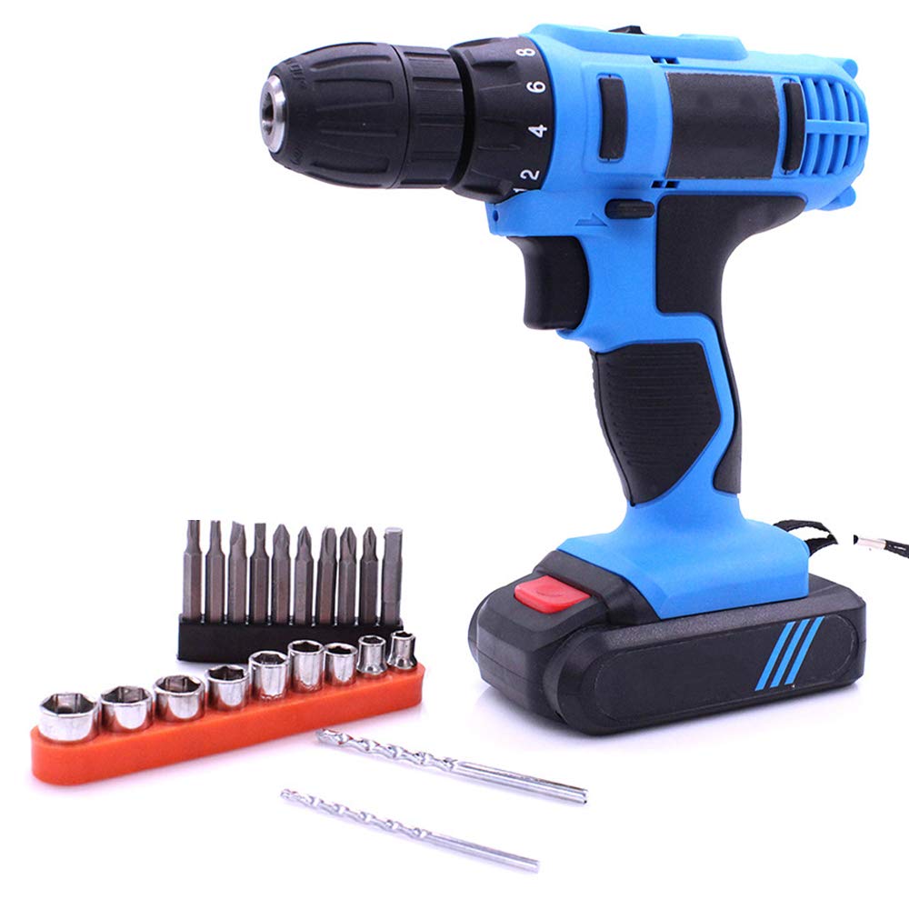 trapano, Set di cacciaviti elettrici da 21 V, trapano a batteria, 30 pezzi, kit di utensili elettrici ricaricabili con batteria agli ioni di litio, con manicotti, punte
