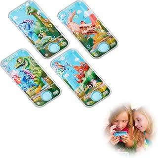 Azonee Handheld Water Games, 4 Pieces Water Ring Mini Toys, Retro Game Set, Multi Color Ring Toss Game, Travel Toys for Party Favors/Fillers Retro Pastime (Random Pattern)