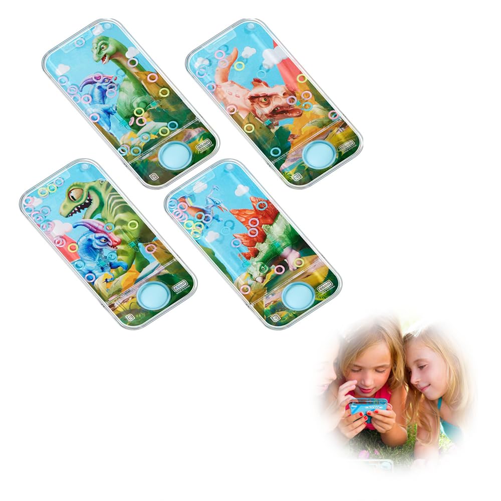 Azonee Handheld Water Games, 4 Pieces Water Ring Mini Toys, Retro Game Set, Multi Color Ring Toss Game, Travel Toys for Party Favors/Fillers Retro Pastime (Random Pattern)