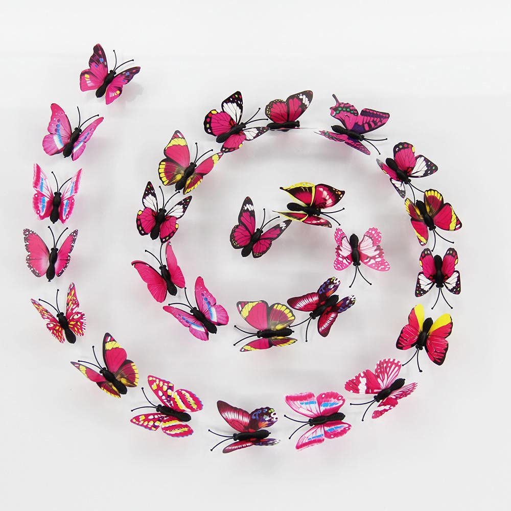 Stickers muraux papillon rose pour décorer une chambre de fille ou un salon sans peindre