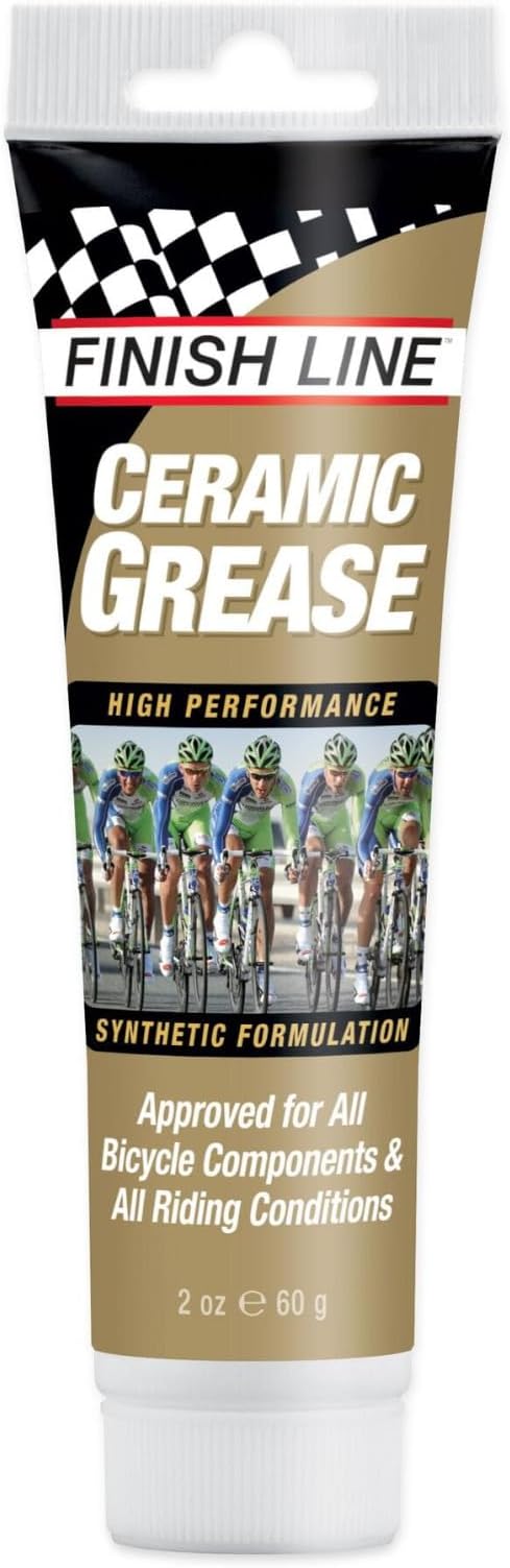 Finish Line Ceramic Grease for Bicycles, Advanced Ceramic Bearing Lubricant for Bottom Brackets, Hubs and Headsets, Reduces Friction and Heat, Waterproof Rust Protection