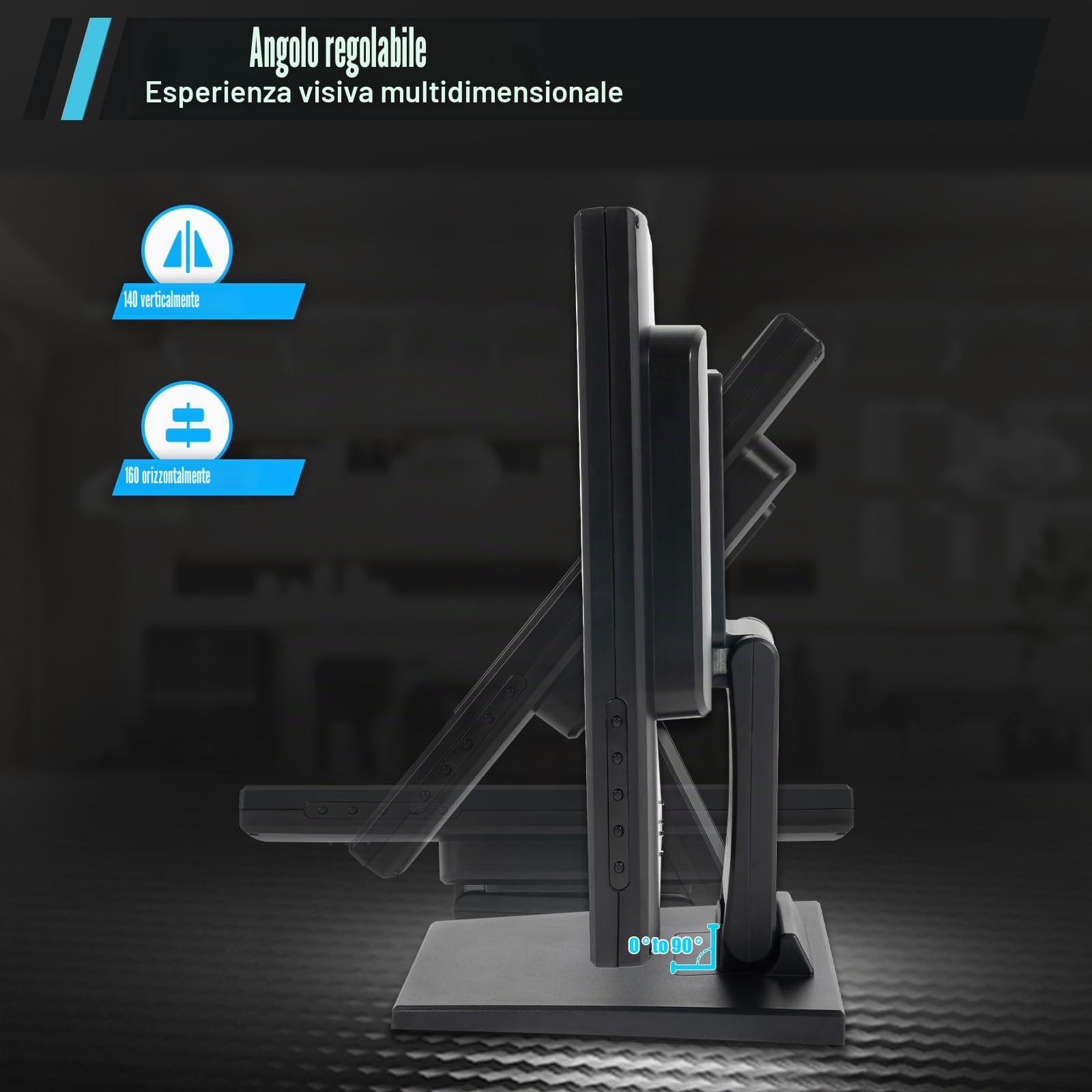 Monitor touchscreen LCD da 17 pollici, alta precisione, con penna, risoluzione 1280 × 1024, inclinabile orizzontalmente e verticalmente, display touch con VGA + USB, schermo per ristoranti