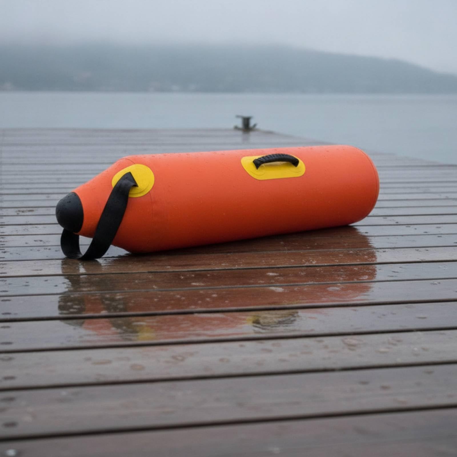 Fishing Float Flotteur Gonflable Bouée de Repère Bouée de Sécurité en PVC avec Corps Cylindrique Conique et Poignées Offrant 45 L de Flottabilité