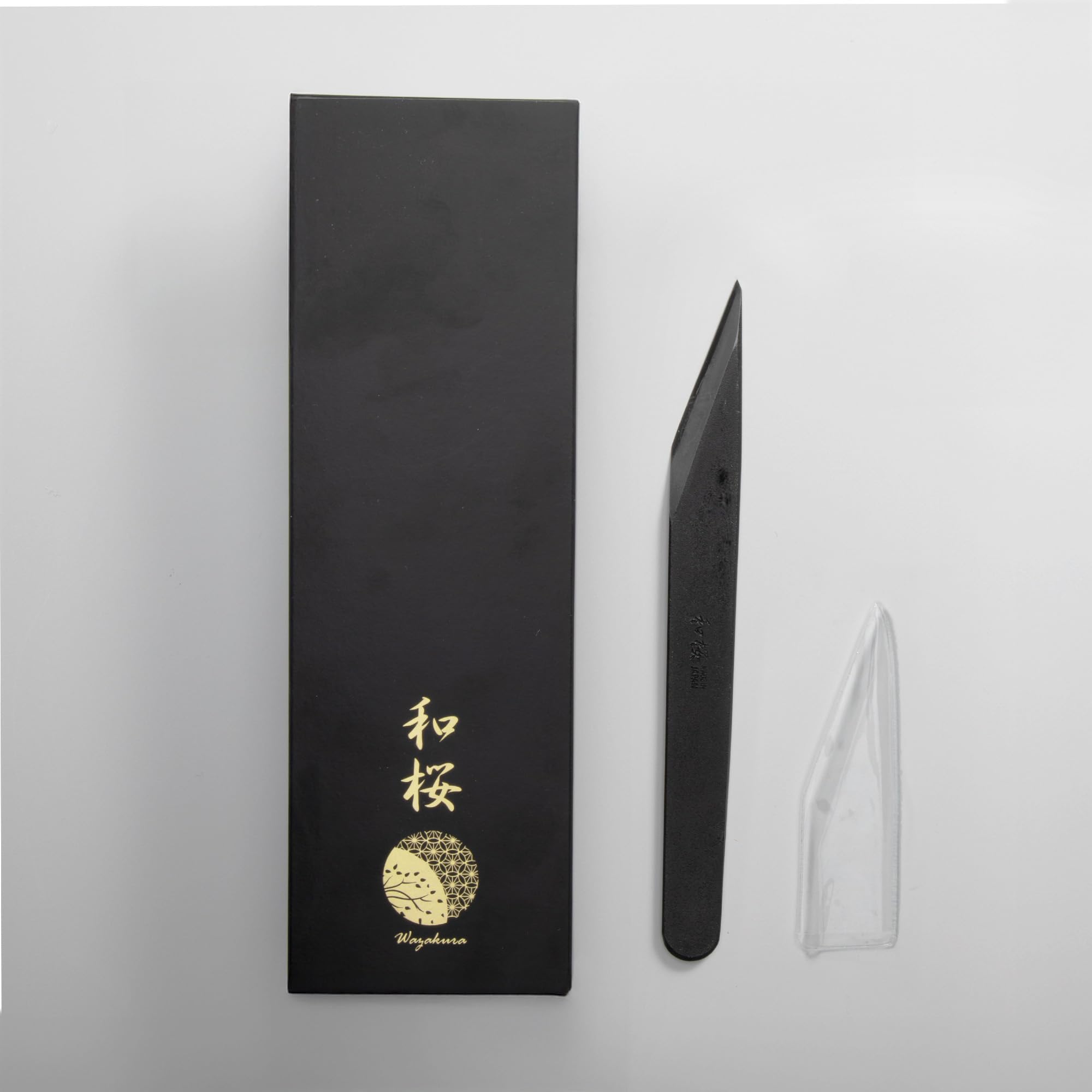 Couteau Wazakura Kiridashi 18 mm, Main gauche | Couteau japonais de traçage et de menuiserie | Lame en acier carbone forgée à la main, d’une netteté rasoir | Fabriqué au Japon