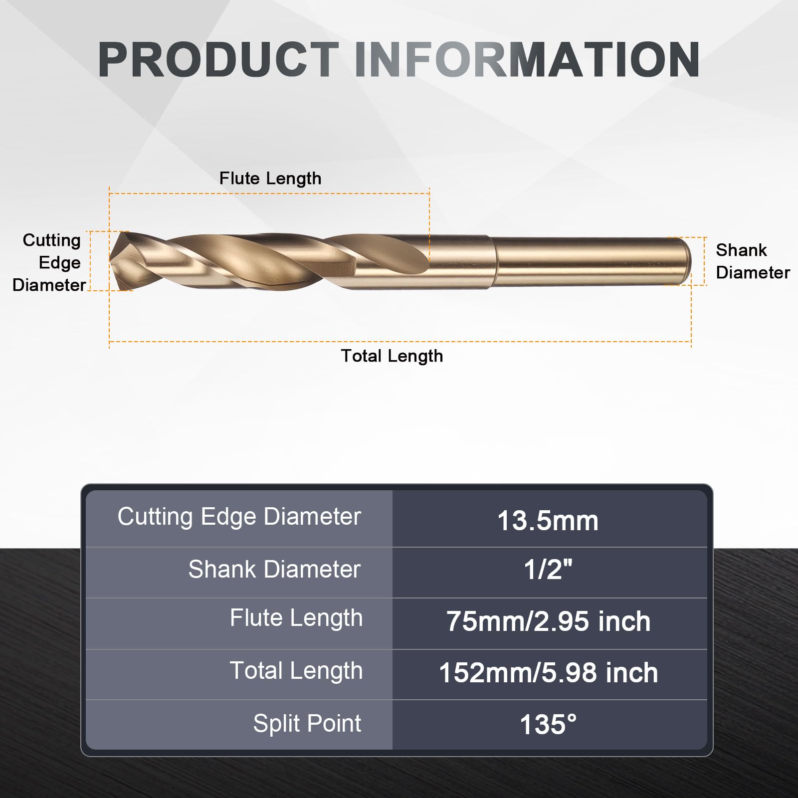 uxcell 13.5mm Drill Bit 1/2