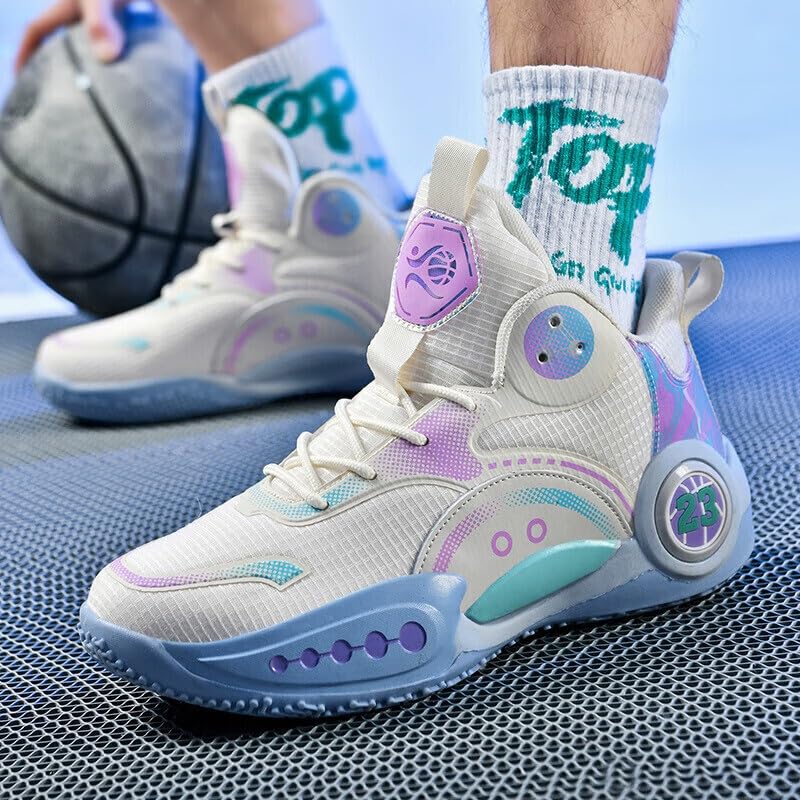 Męskie buty do koszykówki z wysoką cholewką, antypoślizgowe, odporne na zużycie, amortyzacją, oddychające, sportowe, treningowe Buty spacerowe