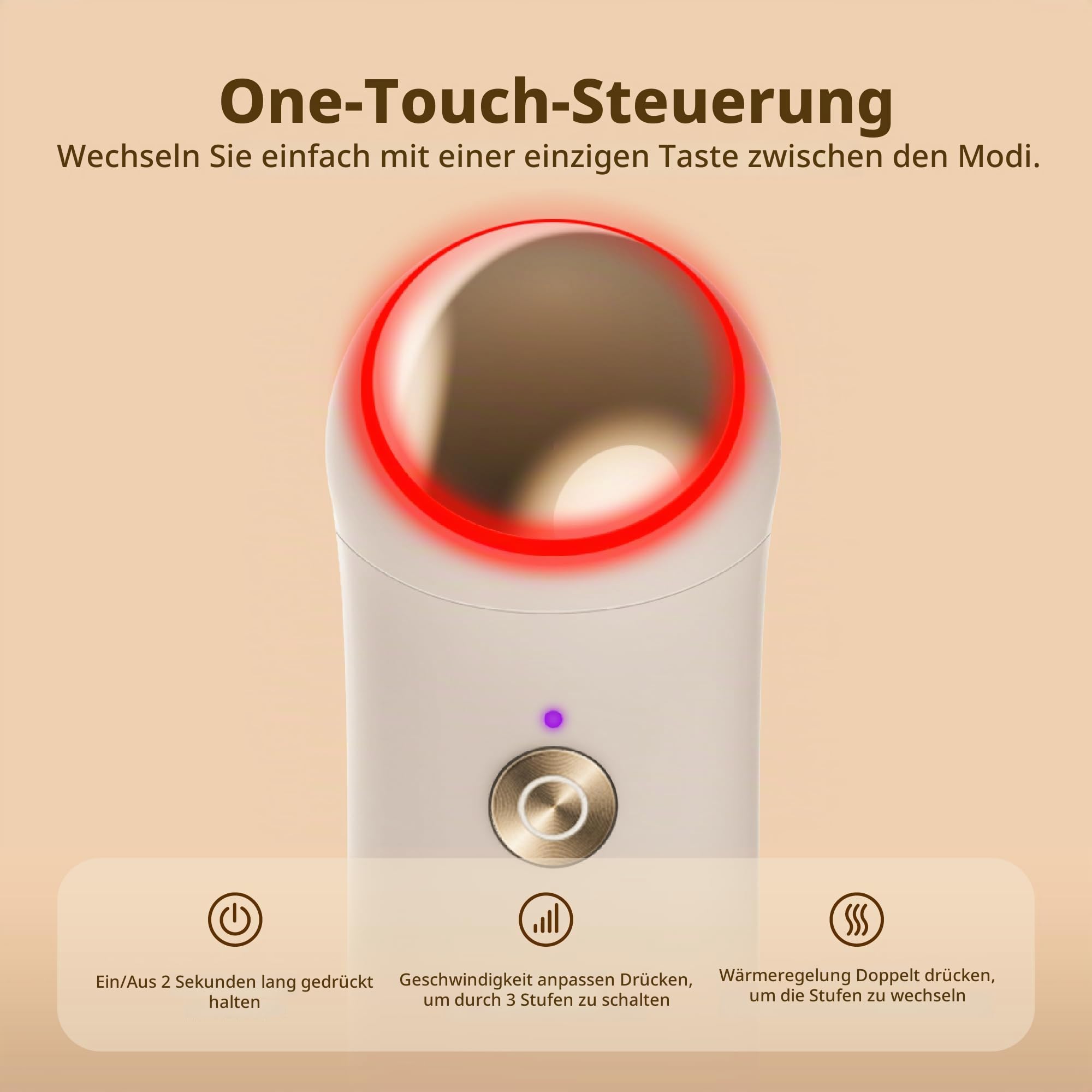 Breo Lucky 7 Massagegerätpistole mit Wärme, Tiefengewebe-Muskelstimulator, Körperentspannung, geräuscharm für die Erholung
