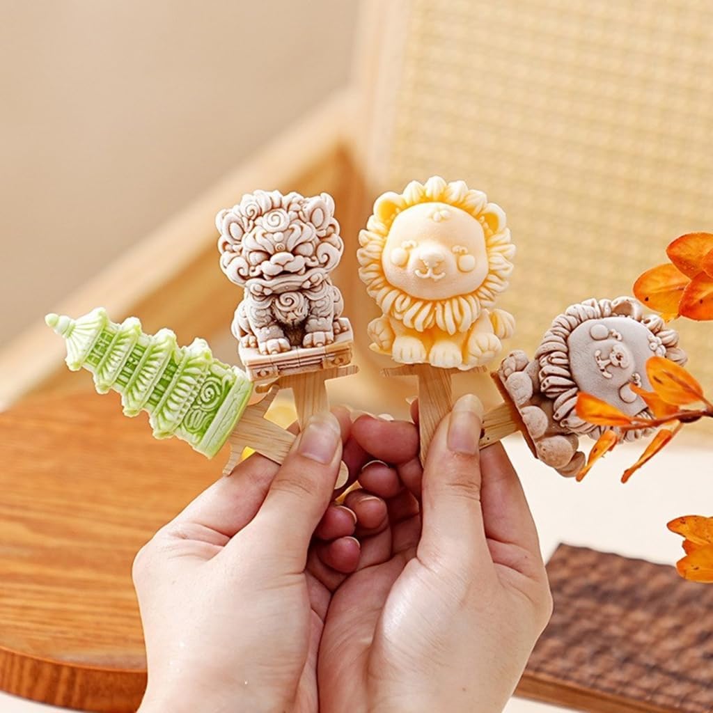 Traditional Chinese Pattern Popsicles Molds Detailed 3D Silicone Popsicles Crafting Molds Chinese Aesthetics for Sweet