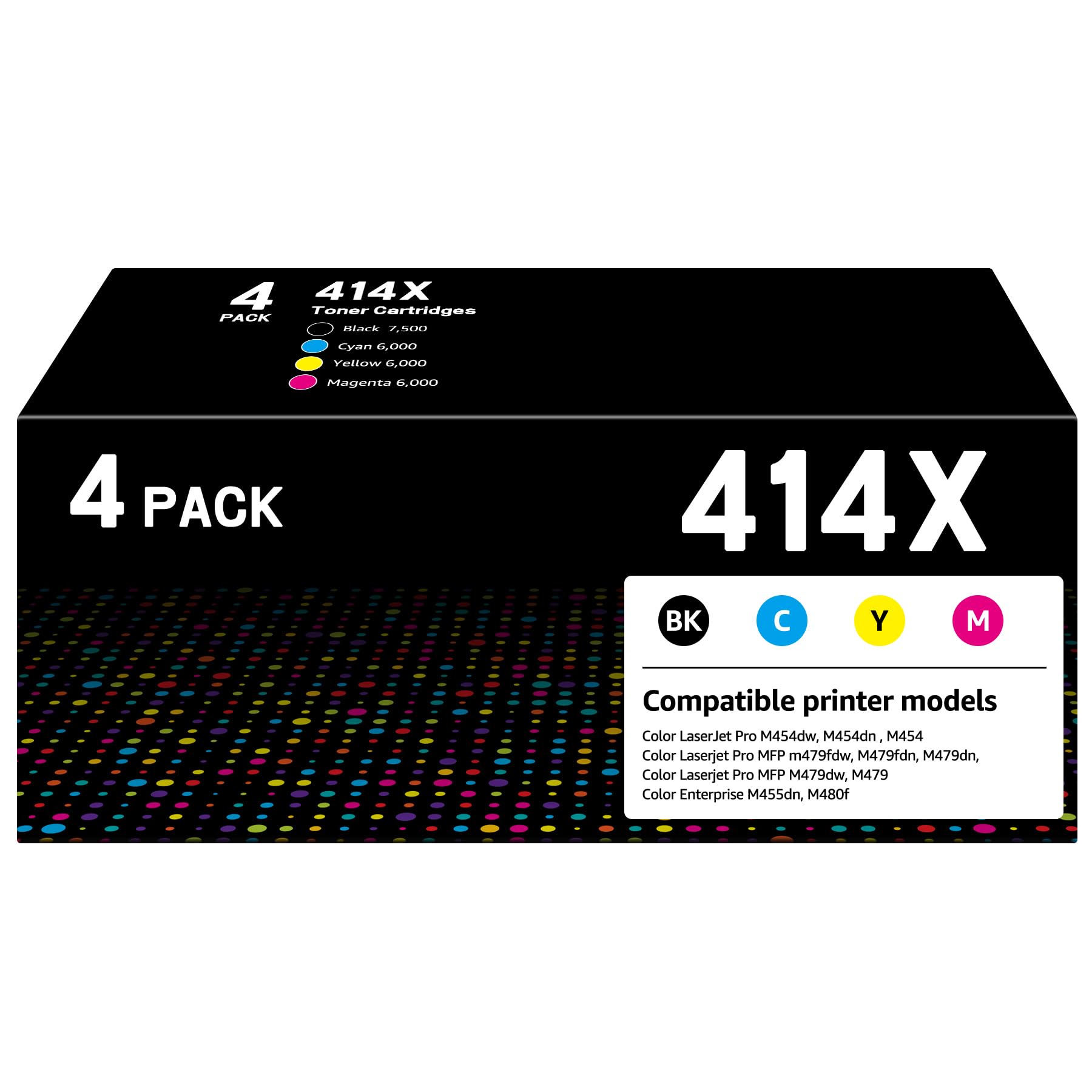 cmybabee 414x toner cartridges 4 pack high yield replacement for hp 414x 414a w2020x toner compatible with color laserjet pro mfp m479fdw m479fdn m454dw m454dn m480f printer with chip