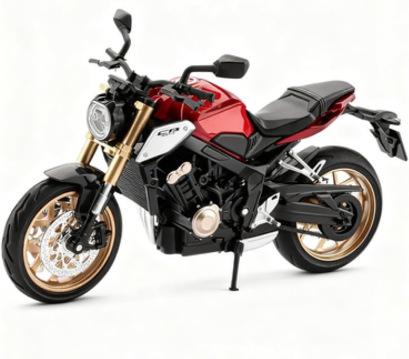 1/12 Compatible with CB650 Alloy Motorcycle Model, Functional Front Steering & Suspension with Light/Sound Effects and Rear Chain Drive(Gray)