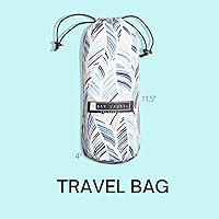 Vista 2 de BAY LAUREL Turkish Beach Towel with Travel Bag 39 x 71 Quick Dry Sand Free Lightweight Large Oversized Towels Light - (Aqua with Blue Floral Bag)