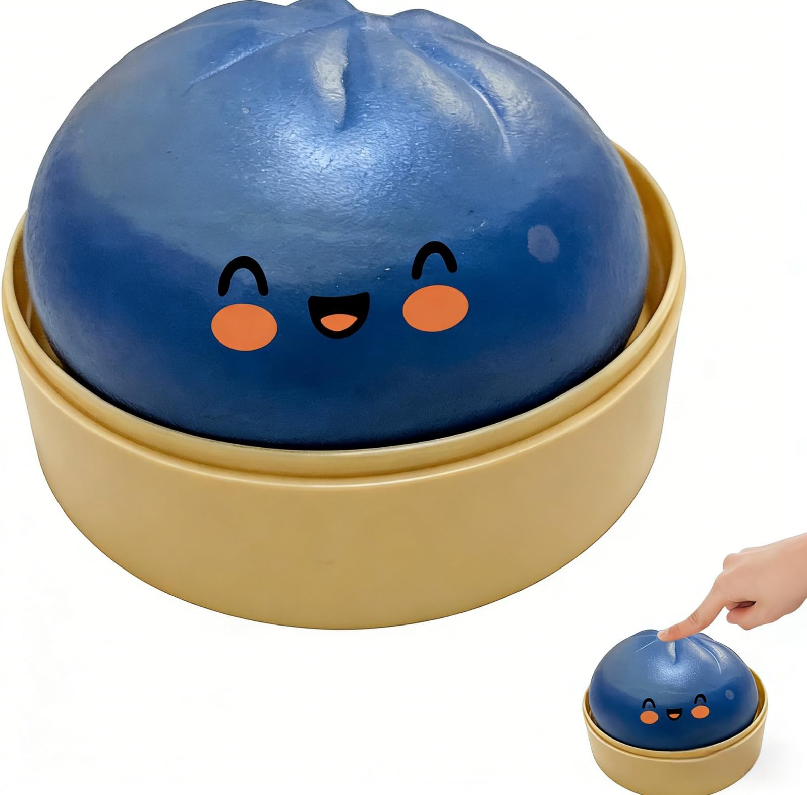 Giant Dumpling Squishy, Colorful Dumpling Stress Fidget, Glitter Dumplings Squishies Toy, Stress Relief Squishy Toys, Cute Soft Glitter Calming for Relaxation , With steamer box to relieve anxiety