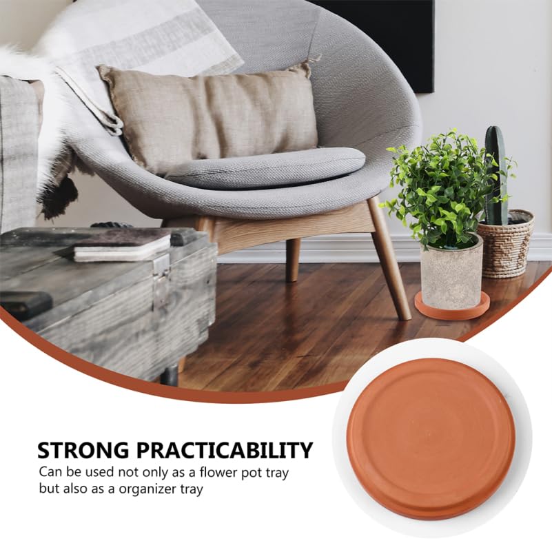 Healvian 5pcs Terracotta Plant Pot Saucers Pottery Flower Pot Saucers Pot Trays for Gardening Indoor/Outdoor Planter Pot Holders for Home Office - Image 4