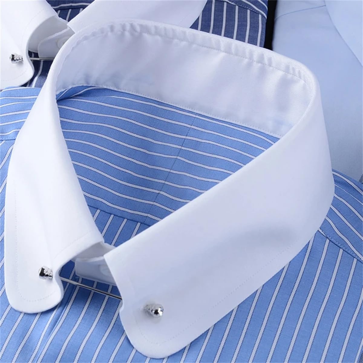 Camicia da Uomo a Maniche Lunghe con Polsini alla Francese, vestibilità Slim, in Cotone, per Uomo (001 L)