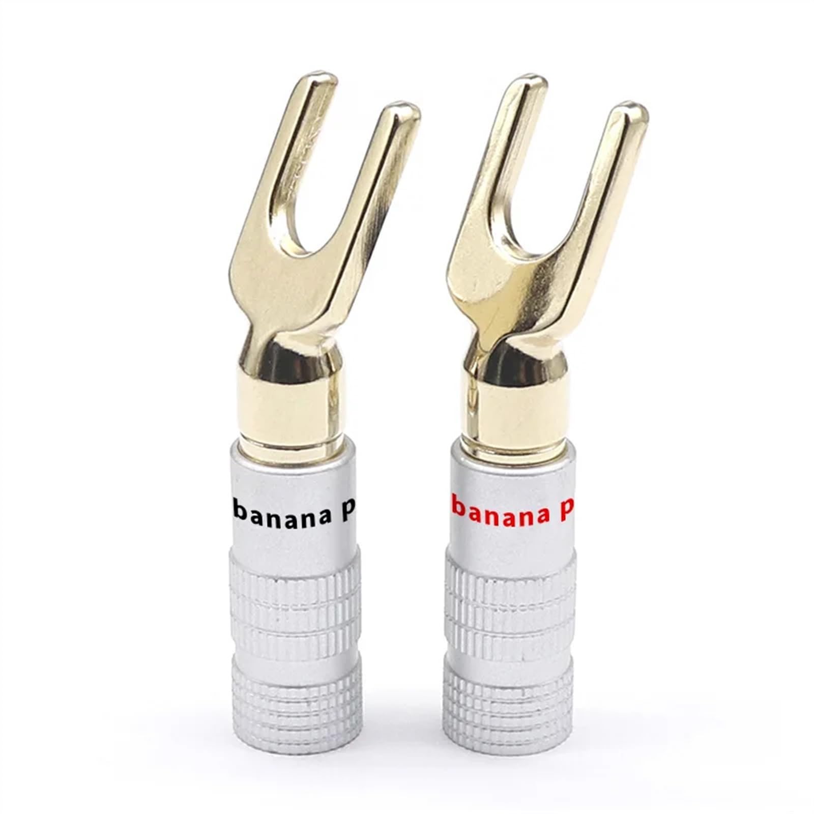 20 pièces/10 Paires de fiches Banane de Type Y/U, connecteur mâle Banane en Laiton plaqué Or