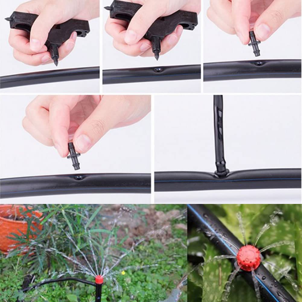 Rakiuty Sacabocados Riego por Goteo, Herramienta Perforadora de Manguera 3-4 mm, Mini Perforadoras Tuberías Agua, Tubos Cabeza Toro, para mangueras de riego de Jardines, 2 Piezas