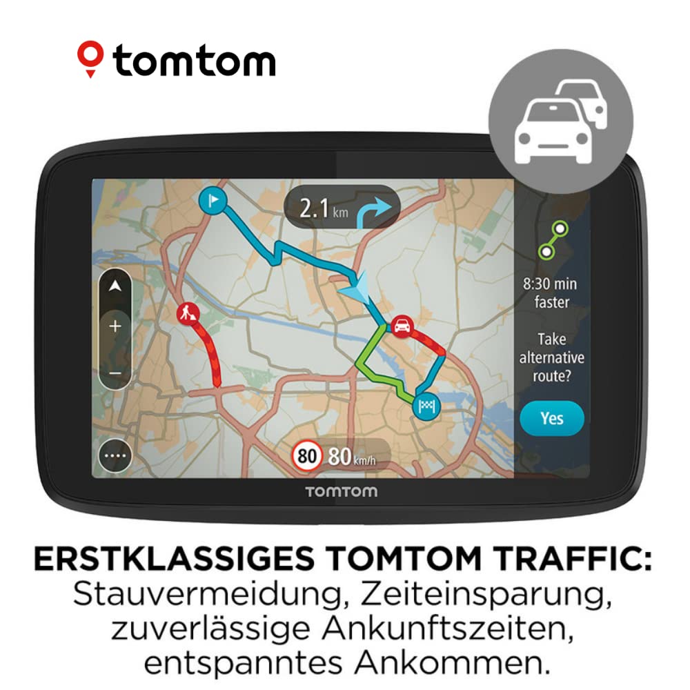 TomTom Navigationsgerät GO Essential (5 Zoll, Stauvermeidung dank TomTom Traffic, Karten-Updates Europa, Freisprechen, Updates über Wi-Fi, TMC), Schwarz