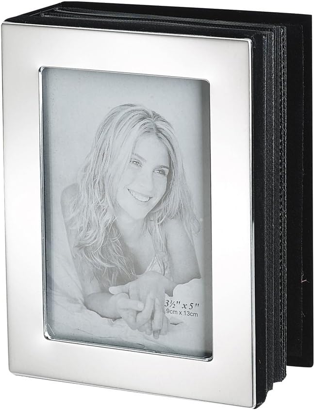 Upper Gifts Shiny Silver Metal Photo Album, Holds 72 Photos (4" x 6")
