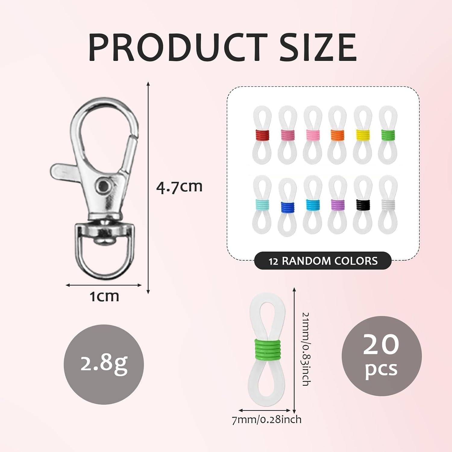 20Pcs Pen Holder for Lanyard, Mini Retractable Pen Holder with 20 Silicone Rings for Nurse Badge Lanyards, Essential Nurse Teacher Accessories for Daily Use image 2