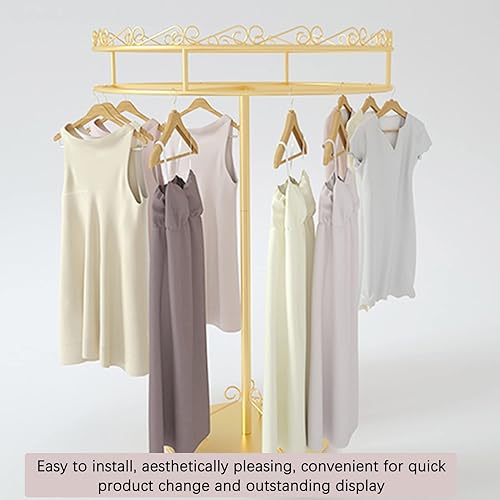 Miniatura 5 de LXBAMKEA Perchero de ropa independiente giratorio estante de ropa residencial comercial riel colgante circular para ropa colgador de boutiques